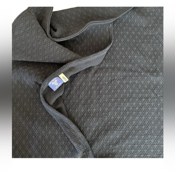 Pine Cone Hill Navy Blue Diamond Woven Euro Sham - Picture 2 of 4